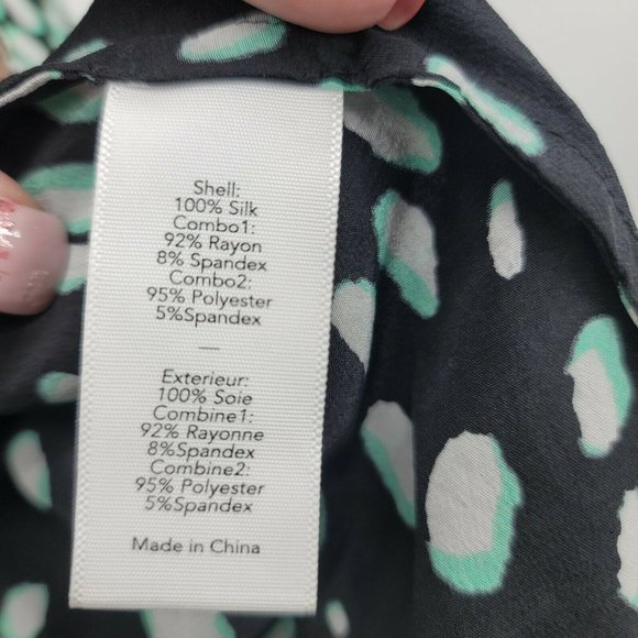 Elizabeth and James Leslie Blouse Silk Long Sleeve Asymetrical Women's XS - Picture 8 of 8